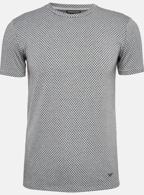 Emporio Armani Grey Patterned Knit Crew Neck T-Shirt S