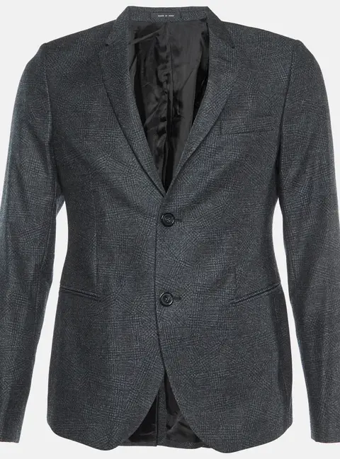 Emporio Armani Dark Grey Virgin Wool Single Breasted Blazer S