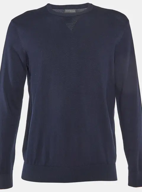 Emporio Armani Navy Blue Knit Crew Neck Sweater M