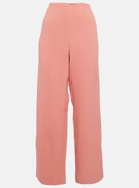 Emporio Armani Pink Crepe Wide-Leg Trousers S