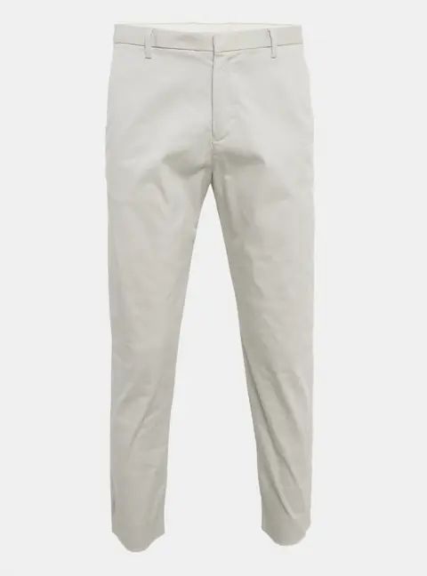 Emporio Armani Grey Cotton Drill Trousers L