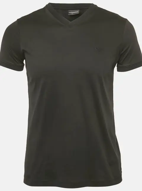 Emporio Armani Black Jersey V-Neck T-Shirt S