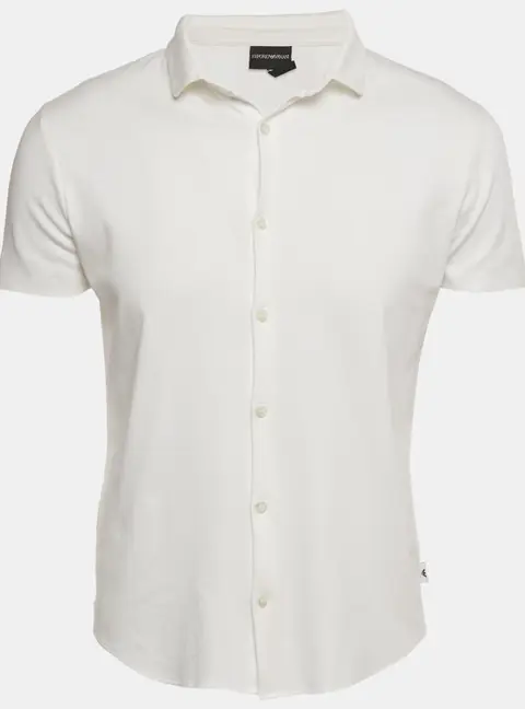 Emporio Armani White Jersey Short Sleeve Shirt S