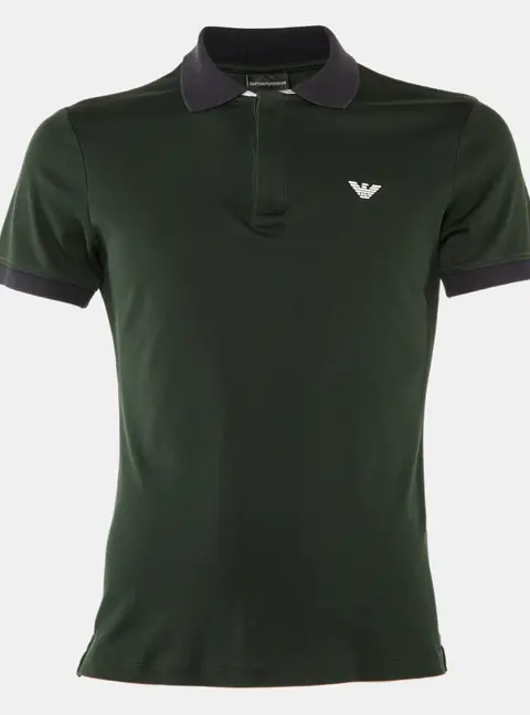 Emporio Armani Green Cotton Polo T-Shirt M