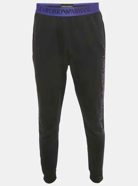Emporio Armani Underwear Black Cotton Logo Waistband Joggers M