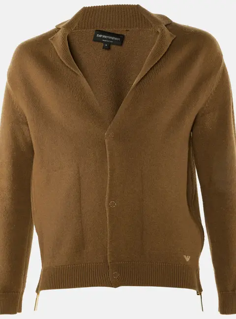 Emporio Armani Brown Wool Knit Button Front Cardigan S