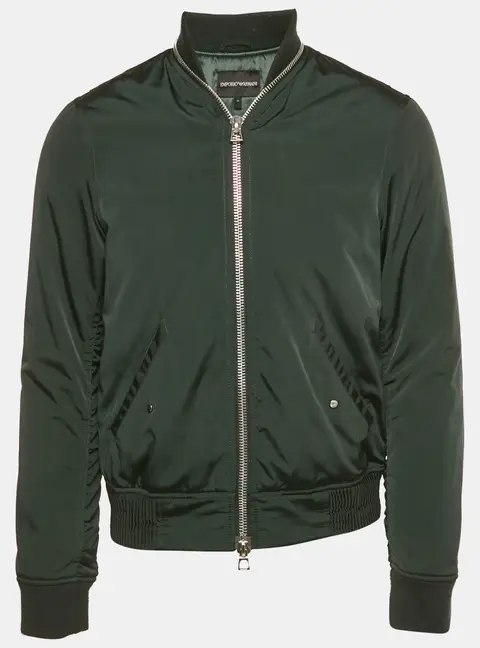 Emporio Armani Green Synthetic Bomber Jacket M