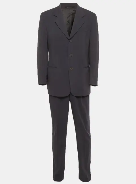Emporio Armani Grey Wool Regular Fit Suit M