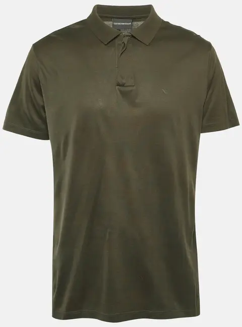 Emporio Armani Green Jersey Zip-Up T-Shirt XL