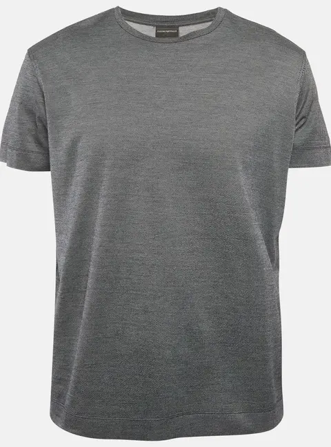 Emporio Armani Grey Striped Jersey Crewneck T-Shirt XL