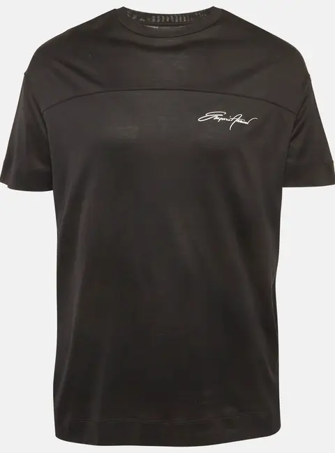 Emporio Armani Black Printed Jersey T-Shirt M
