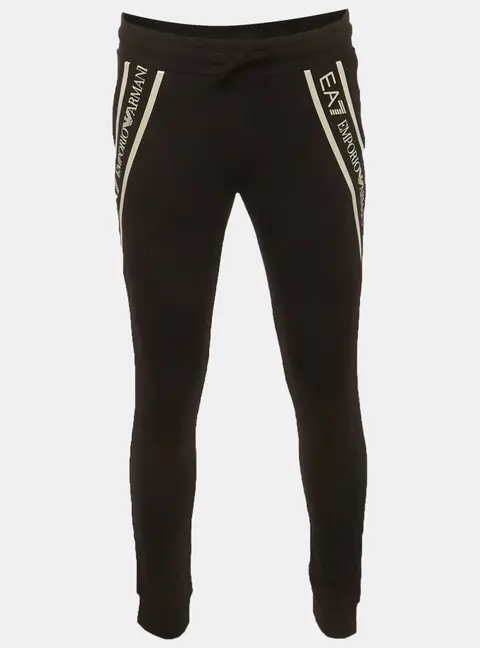 Emporio Armani Black Jersey Logo Tape Detail sweatpants S