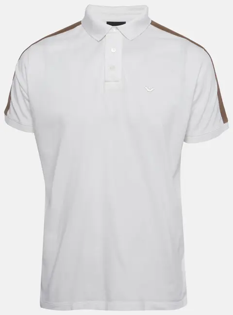Emporio Armani White Pique Polo T-Shirt XL