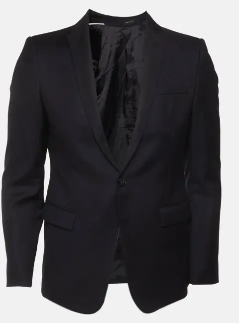 Emporio Armani Navy Blue Wool Single Breasted Blazer S