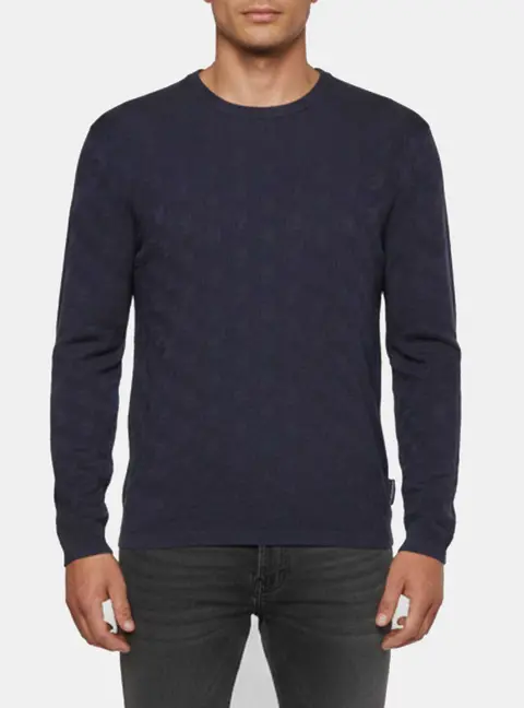 Emporio Armani Navy Blue Knit Long Sleeve Sweatshirt M