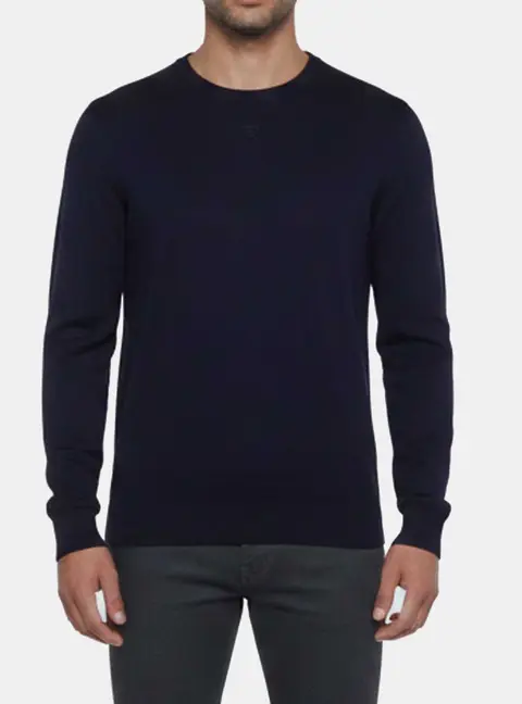 Emporio Armani Navy Blue Knit Crewneck Sweatshirt S