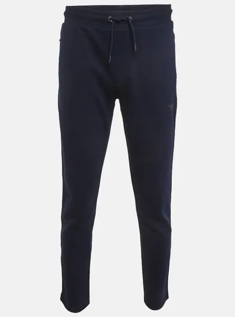 Emporio Armani Navy Blue Jersey Regular Fit Pants S