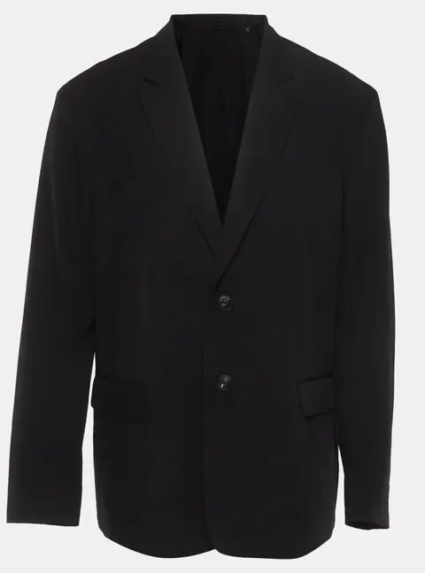 Emporio Armani Black Stretch Crepe Regular Fit Blazer XXL