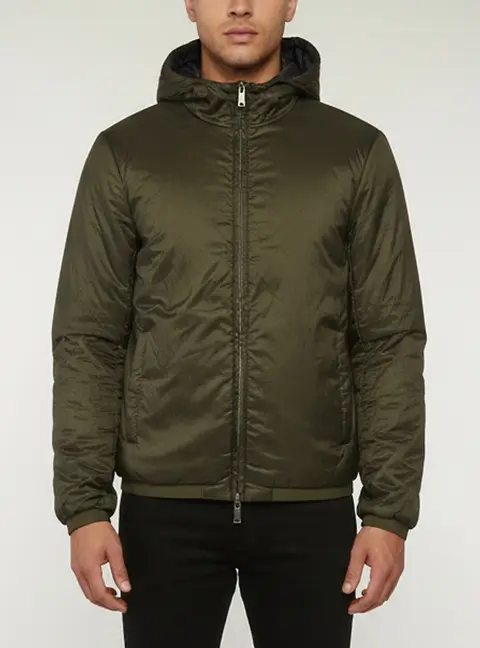 Emporio Armani Green Nylon Long Sleeve Reversible Jacket XXL