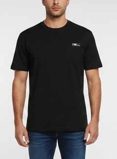 Emporio Armani Black Poplin Short Sleeve T-Shirt M