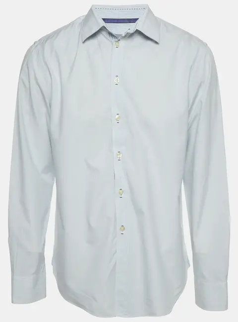 Emporio Armani Blue/White Striped Poplin Button Up Shirt XXXL