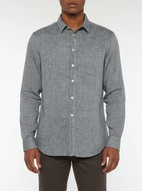Emporio Armani Grey Linen Button Up Shirt XXL