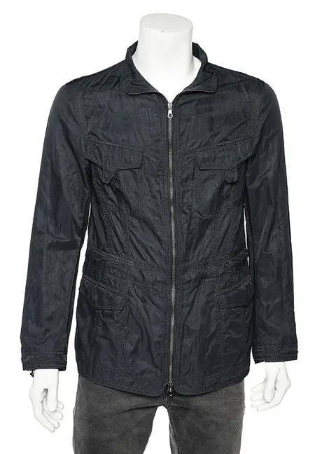 Emporio Armani Midnight Blue Cotton Utility Jacket M