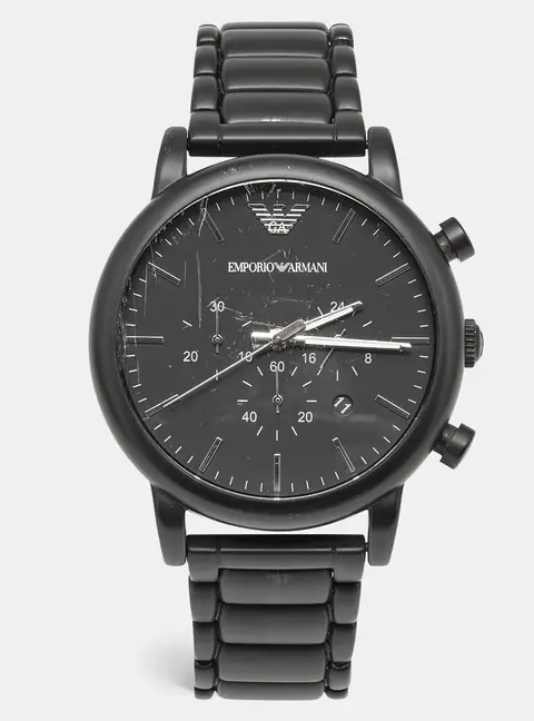 Emporio Armani AR1895 Black Dial PVD Coated Stainless Steel Men's Wristwatch 46 mm