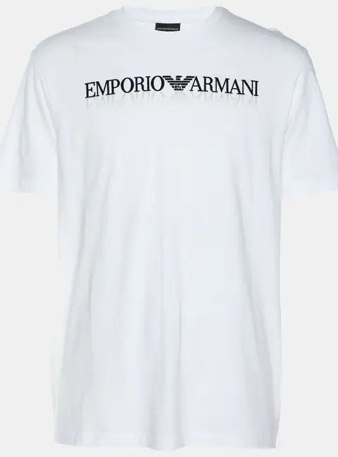 Emporio Armani White Cotton Logo Crew Neck T-Shirt L