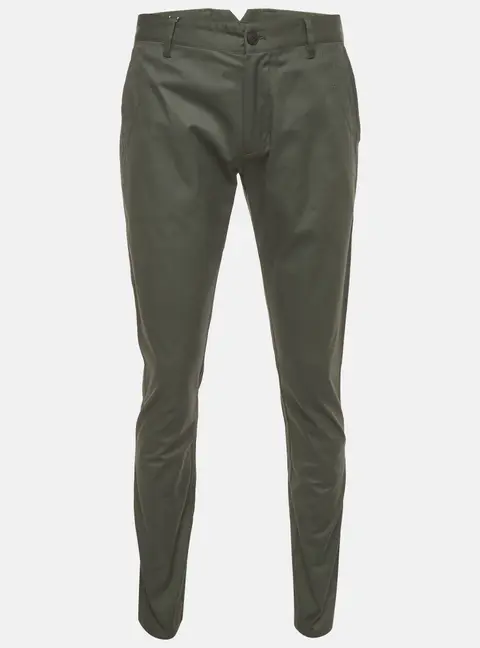 Emporio Armani Green Cotton Slim Fit Trousers M
