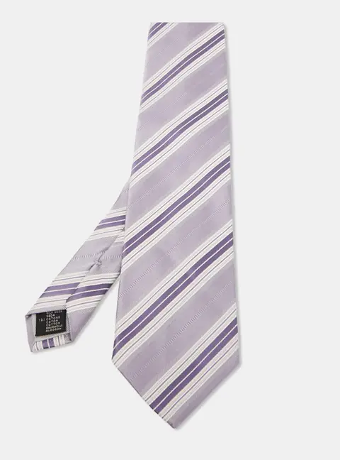 Ermenegildo Zegna Vintage Purple Patterned Silk Jacquard Tie