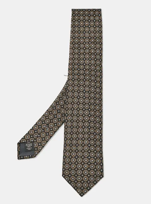 Ermenegildo Zegna Black Jacquard Silk Tie