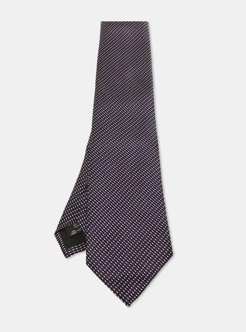 Ermenegildo Zegna Purple Patterned Silk Tie
