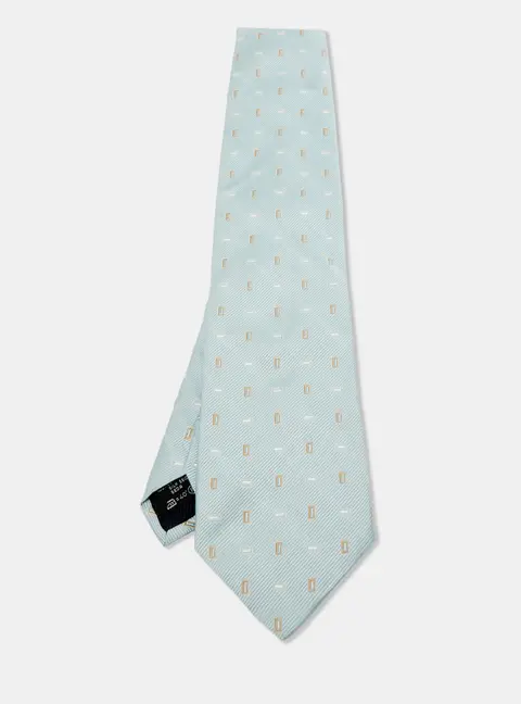Ermenegildo Zegna Su Misura Blue Patterned Silk Tie
