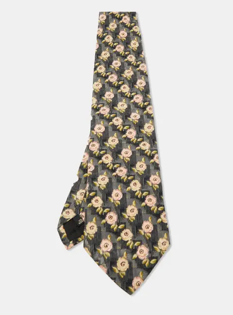 Ermenegildo Zegna Multicolor Floral Print Silk Tie
