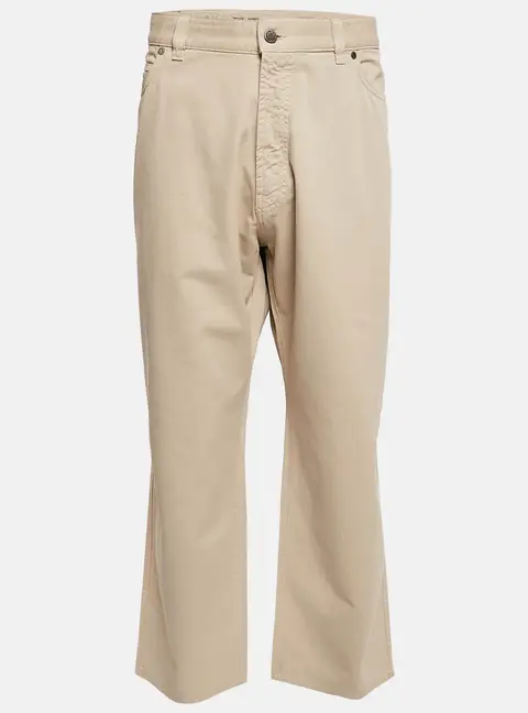 Ermenegildo Zegna Cream Cotton Drill Regular Fit Trousers 4XL
