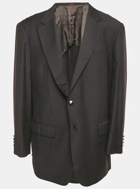 Ermenegildo Zegna Zenith Black Wool Single Breasted Blazer XXL