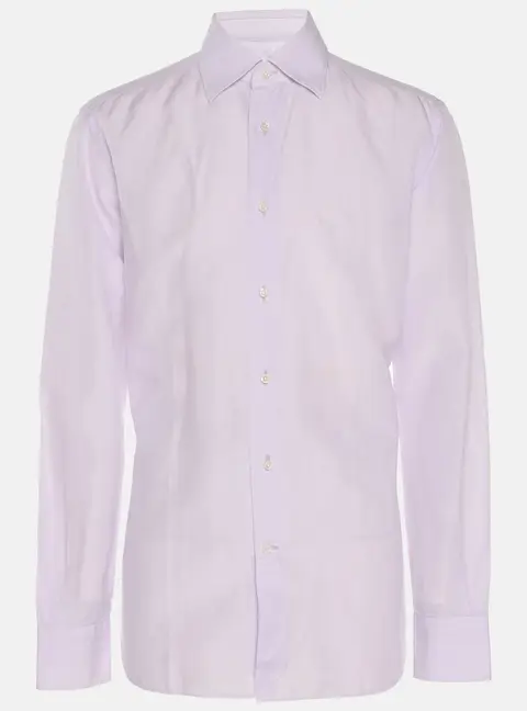 Ermenegildo Zegna Lilac Linen Blend Long Sleeve Shirt S