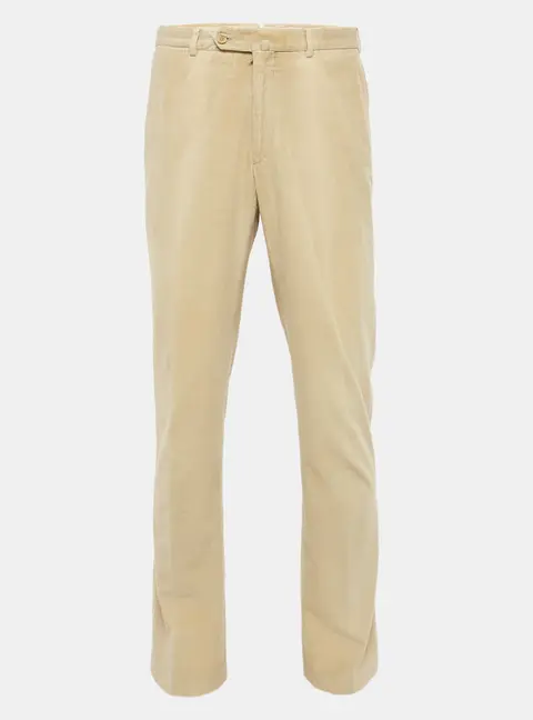 Ermenegildo Zegna Beige Corduroy Regular Fit Pants L/Waist 33"
