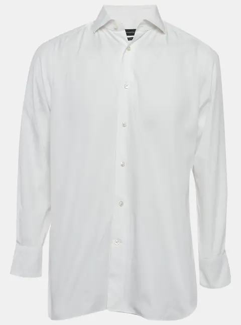 Ermenegildo Zegna White Cotton Trofeo Shirt L