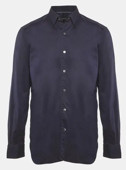 Ermenegildo Zegna Blue Cotton Long Sleeve Shirt L