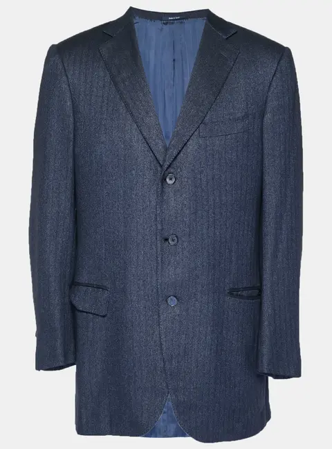 Ermenegildo Zegna Navy Blue Wool Blend Regular Fit Blazer XXL