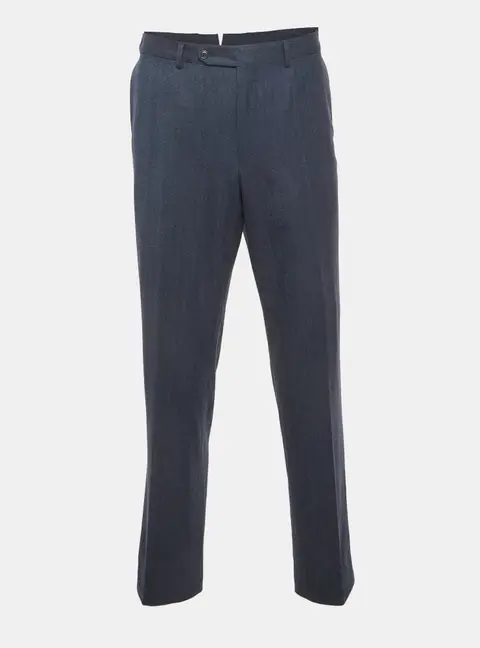 Ermenegildo Zegna Blue Herringbone Trousers XXL