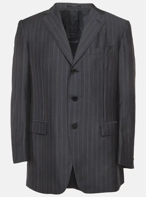 Ermenegildo Zegna Grey Striped Wool Blend Regular Fit Blazer XL