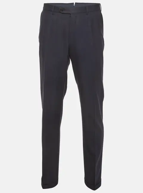Ermenegildo Zegna Navy Blue Pin Striped Wool Blend Formal Trousers XXL