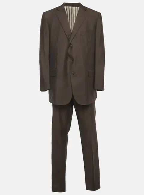 Ermenegildo Zegna Brown Wool Blend Single Breasted Blazer and Pant Suit 5XL