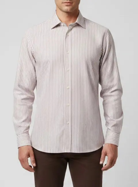 Ermenegildo Zegna Purple/White Striped Cotton Shirt M