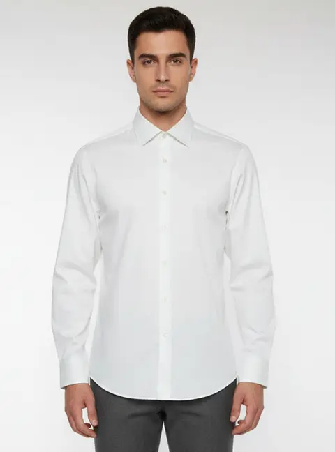 Ermenegildo Zegna White Poplin Button Up Shirt 4XL