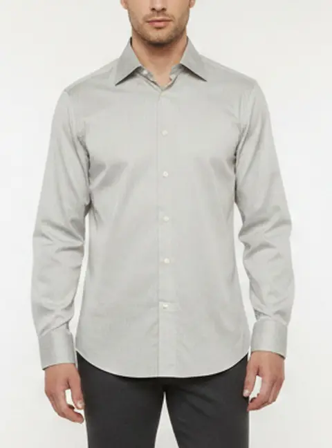 Ermenegildo Zegna Grey Striped Sateen Slim Fit Shirt M