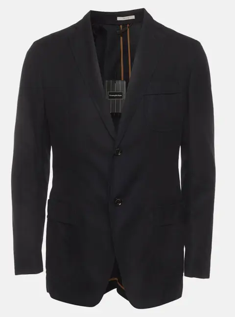 Ermenegildo Zegna Navy Blue Cotton Long Sleeve Jacket M